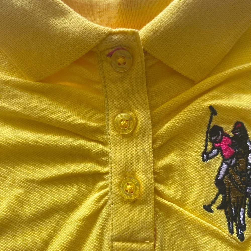 U.S Polo Assn. Baby Girls Yellow Polo Shirt 3-6 M